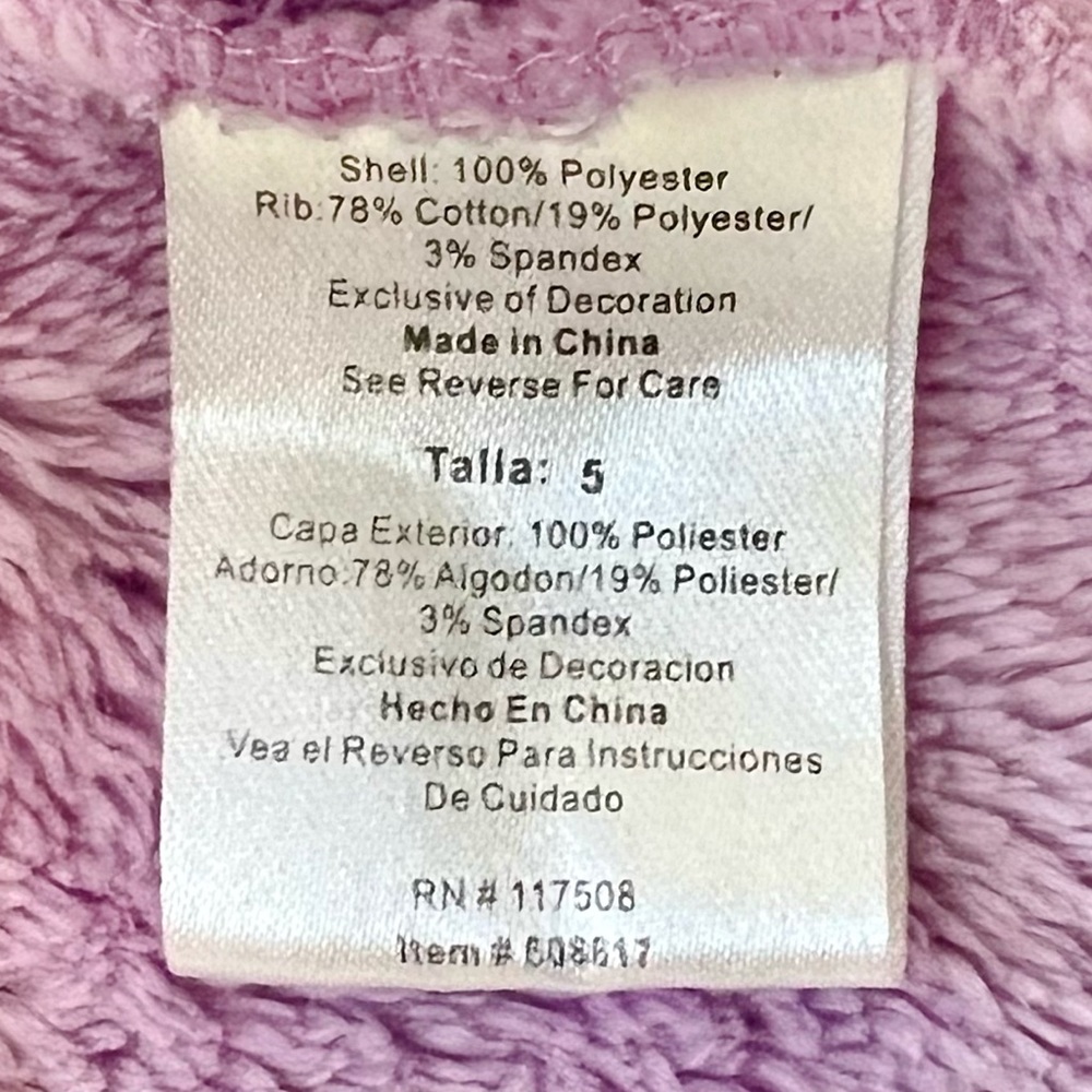šTinker Bell by Disney fairies size 5 super soft purple coat with pockets! - Picture 8 of 9
